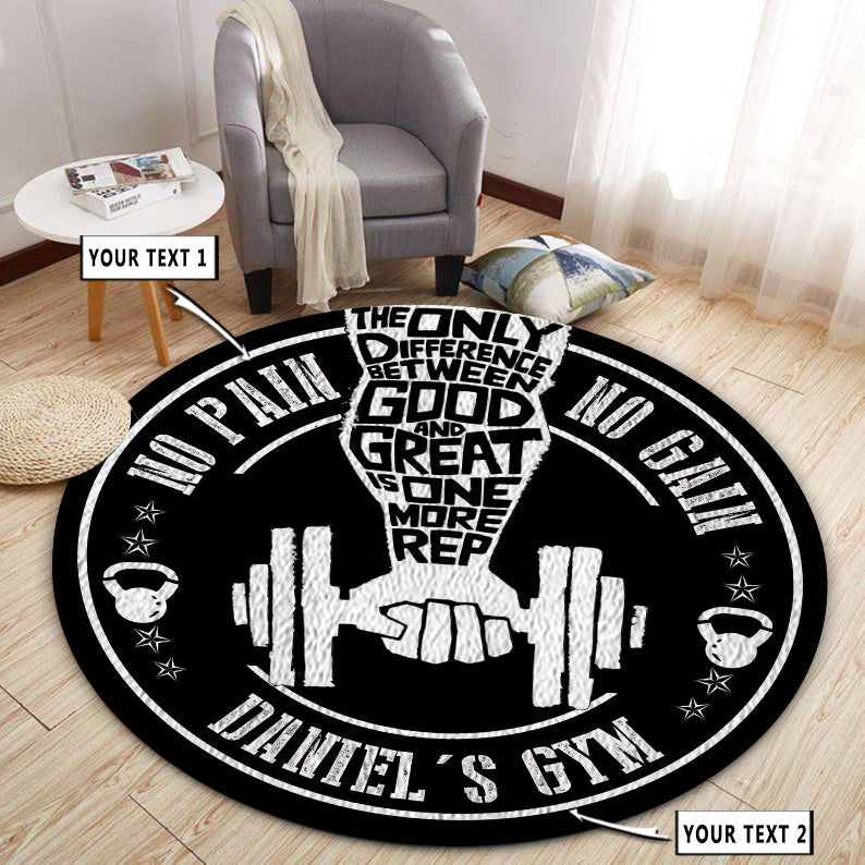 Personalized Home Gym Decor Motivational Quotes Round Rug, Carpet