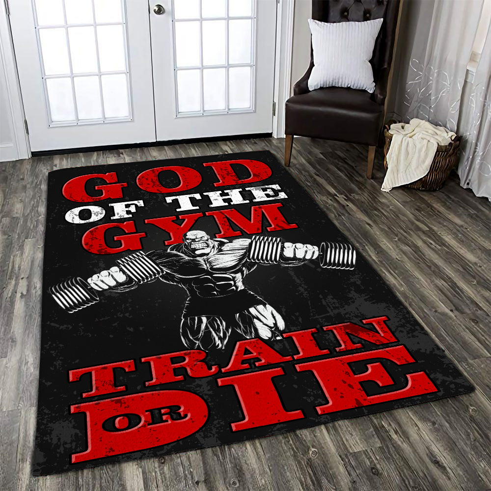 Personalized Weightlifting Rug Home Gym Decor Gym Gift Train or Die