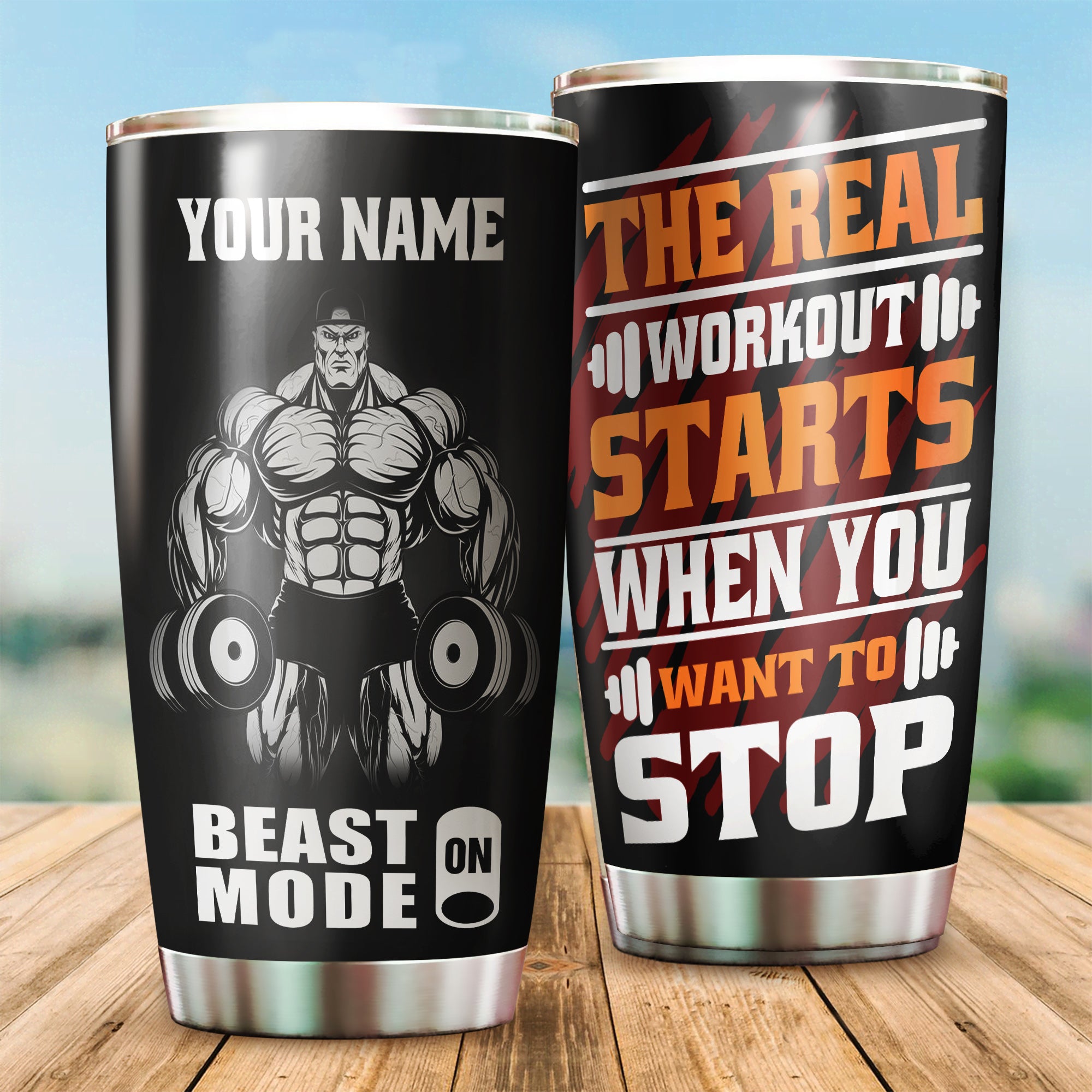 Personalized Gym Bodybuilding Tumbler Cup Motivation Quotes Workout Gifts