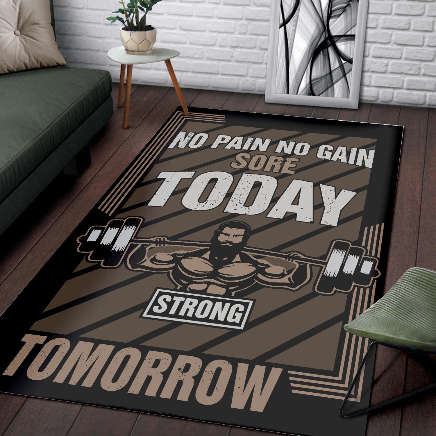 Gym Area Rug Motivational Quotes for Home Gym Decor
