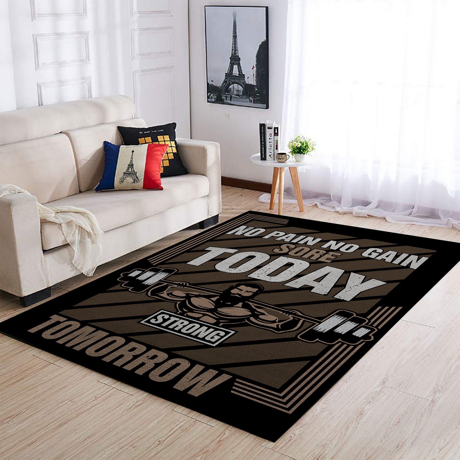 Gym Area Rug Home Gym Decor Sore Today Stronger Tomorrow 11202