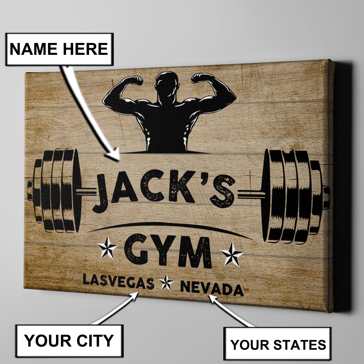 Personalized Motivational Quotes Gym Poster Canvas Home Gym Decor Weightlifting Gift