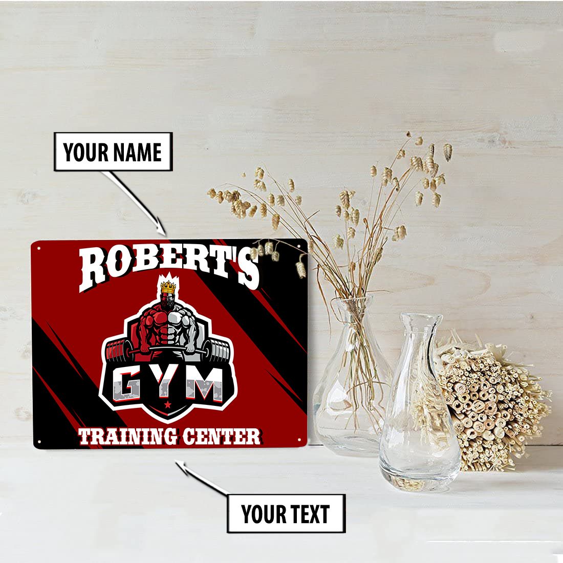 Bodybuilding Custom Metal Sign Home Gym Decor Vintage Metal Sign Gym Gift