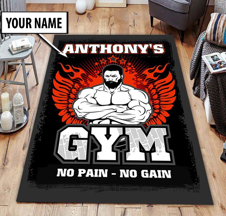 Personalized Bodybuilding Rug Home Gym Decor Muscle Man Gym Gift