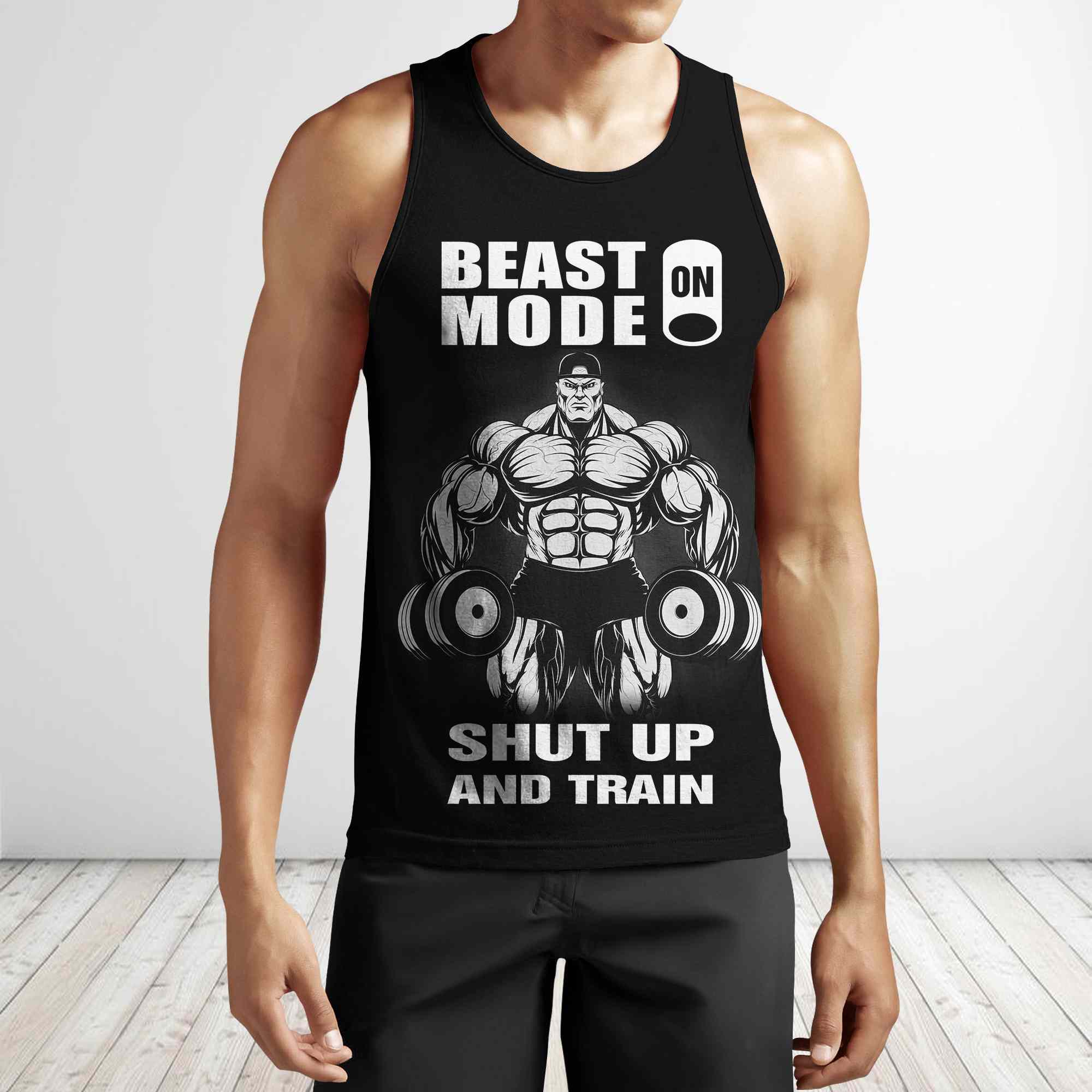 Men Gym Tank Tops Motivational Shirts Shut Up And Train