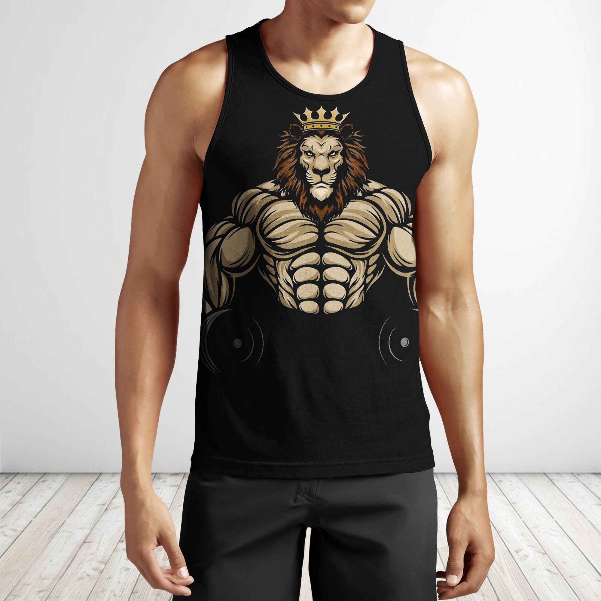 Men Gym Tank Tops Motivational Shirts Lion King