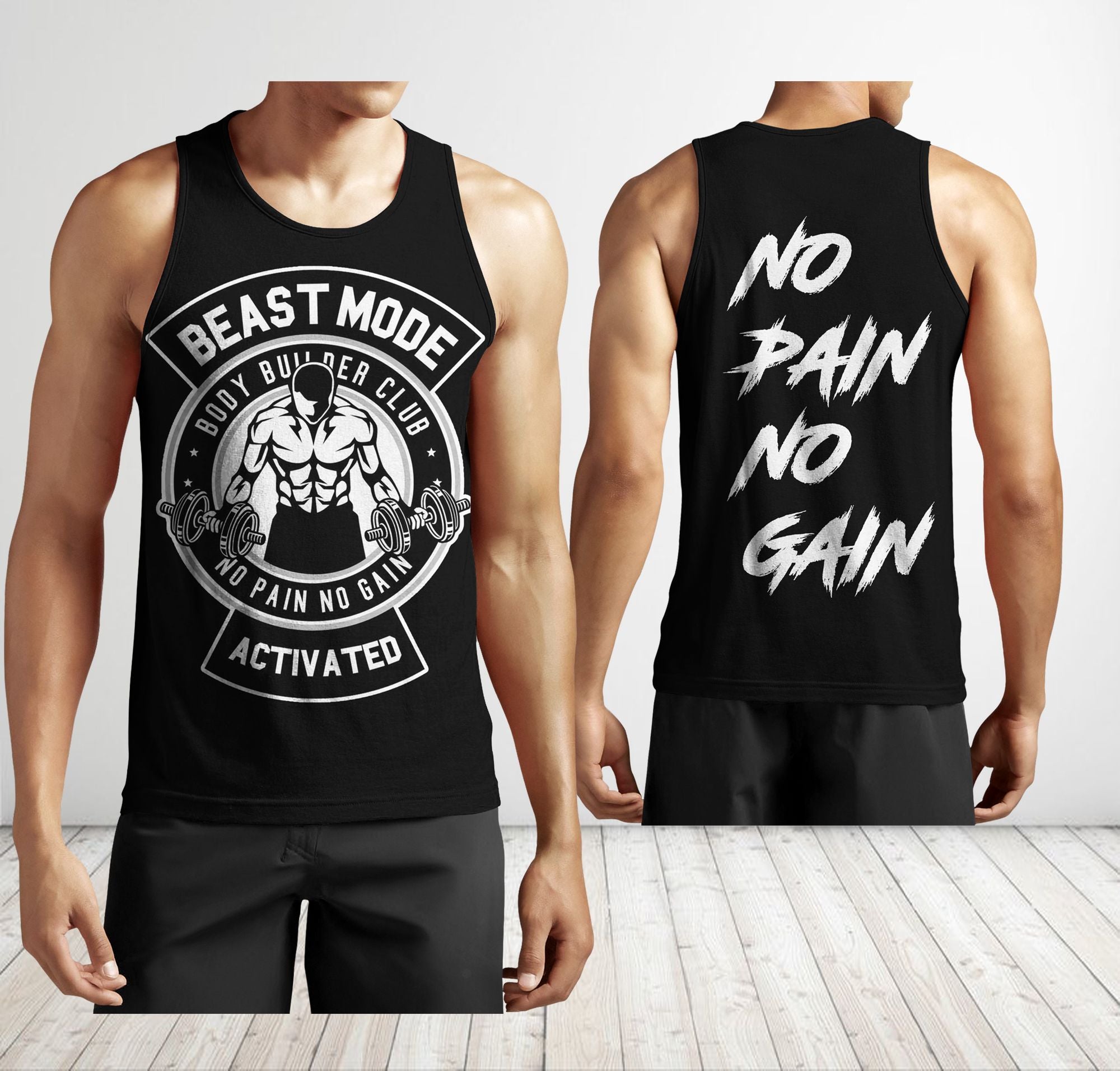 Men Gym Tank Tops Motivational Shirts Beast Mode Activated