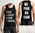 Men Gym Tank Tops Motivational Shirts Eat Sleep Train Repeat