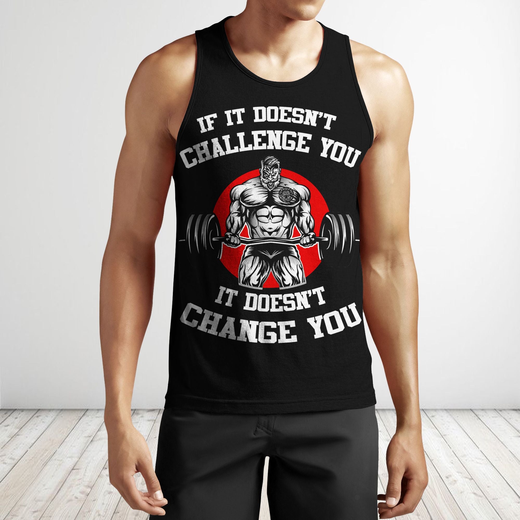 Men Gym Tank Tops Motivational Shirts If It Doesn't Change You