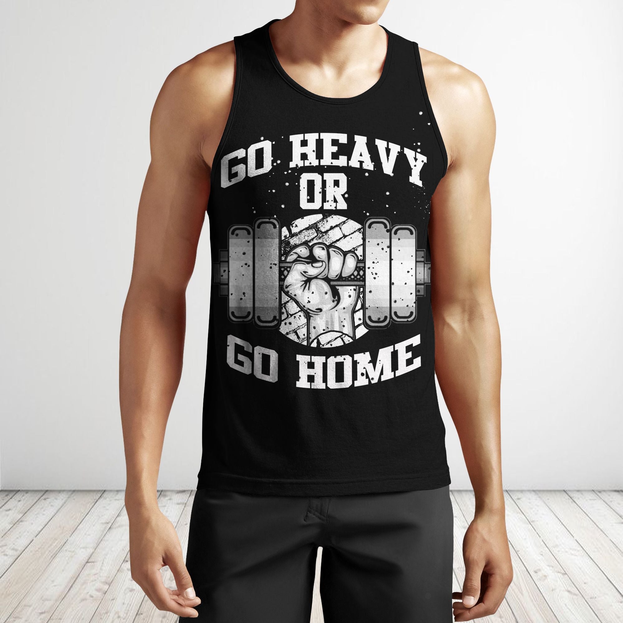 Men Gym Tank Tops Motivational Shirts Go Heavy Or Go Home