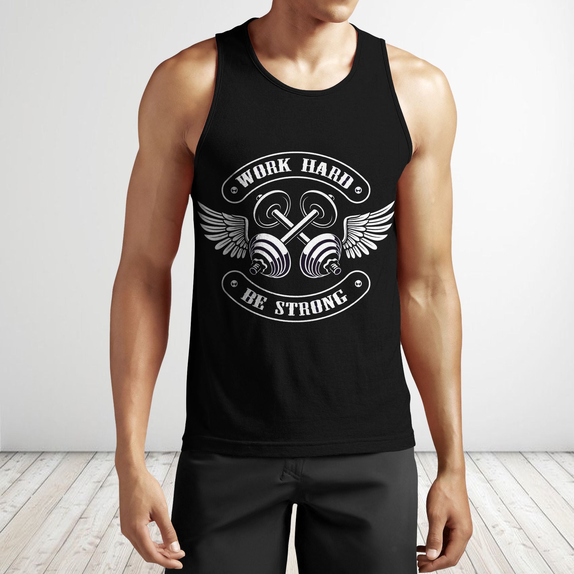 Men Gym Tank Tops Motivational ShirtsWork Hard Be