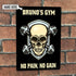 Personalized Bodybuilding Home Gym Decor Skull Dumbbell Vintage Metal Sign