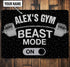 Fitness Custom Metal Sign Home Gym Decor Barbell Beast Mode Vintage Metal Sign Gym Gift