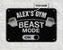 Fitness Custom Metal Sign Home Gym Decor Barbell Beast Mode Vintage Metal Sign Gym Gift
