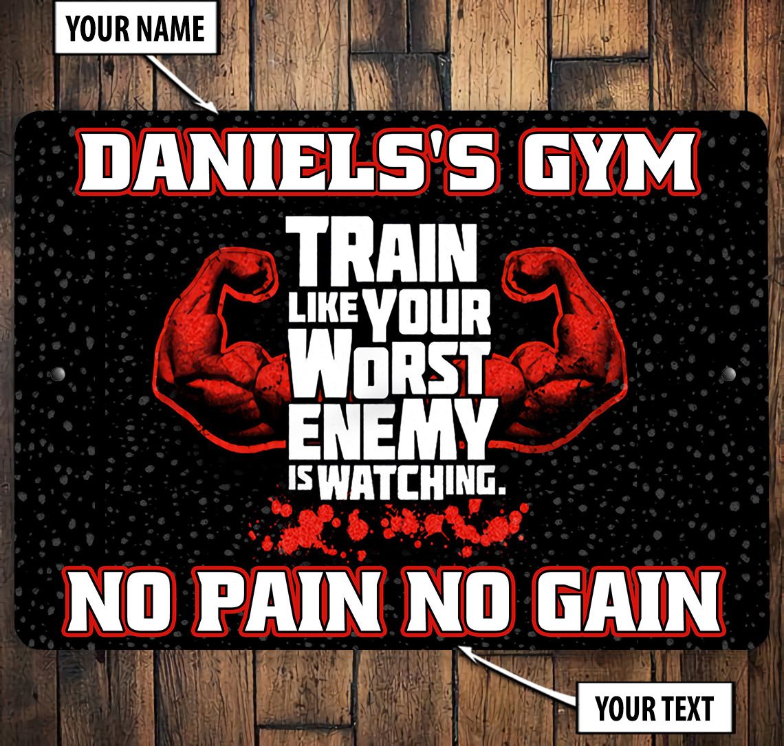 Fitness Custom Metal Sign Motivation Quote Vintage Metal Sign Gym Gift