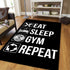 Gym Rug Carpet Home Gym Decor Eat Sleep Repeat Bodybuilding Gift