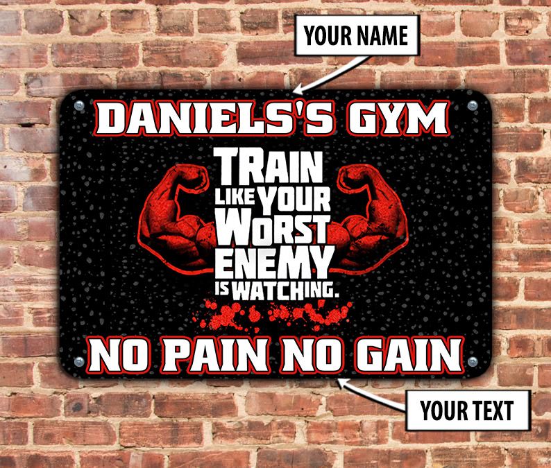 Fitness Custom Metal Sign Motivation Quote Vintage Metal Sign Gym Gift