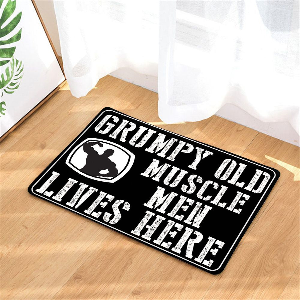 Personalized Bodybuilding Home Gym Decor Grumpy Old Muscle Men Door Mat