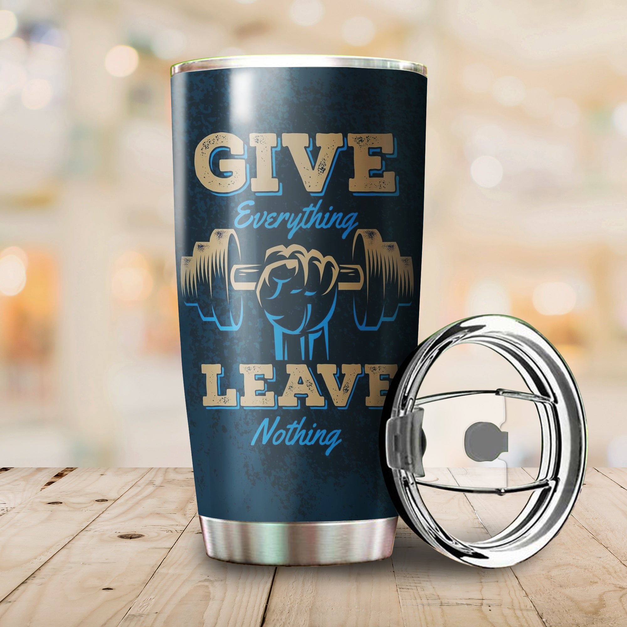 Personalized Bodybuilding Gym Tumbler Give Everything Leave Nothing Workout Gifts