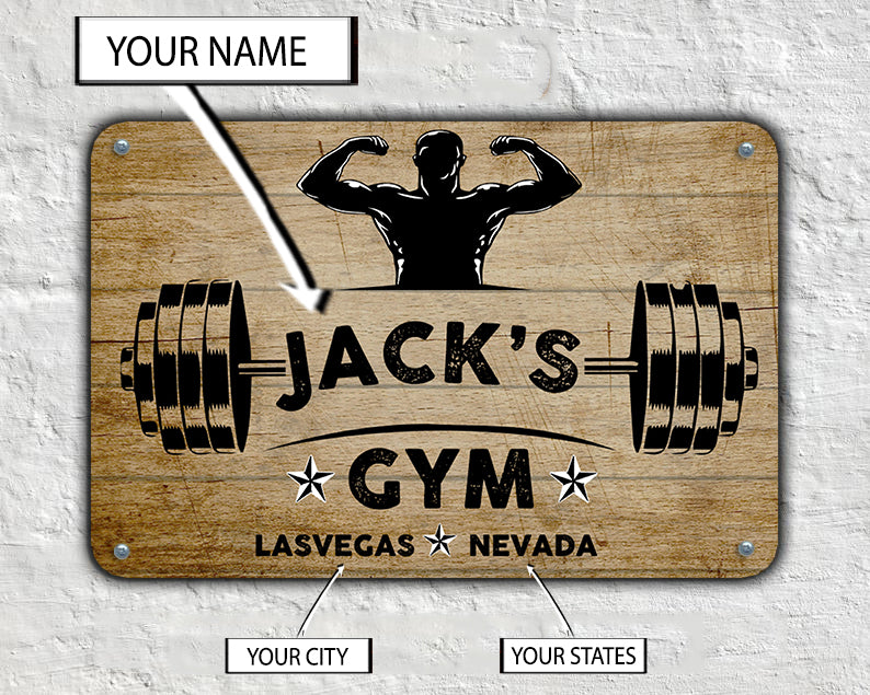 Fitness Custom Metal Sign Home Gym Decor Vintage Metal Sign Gym Gift