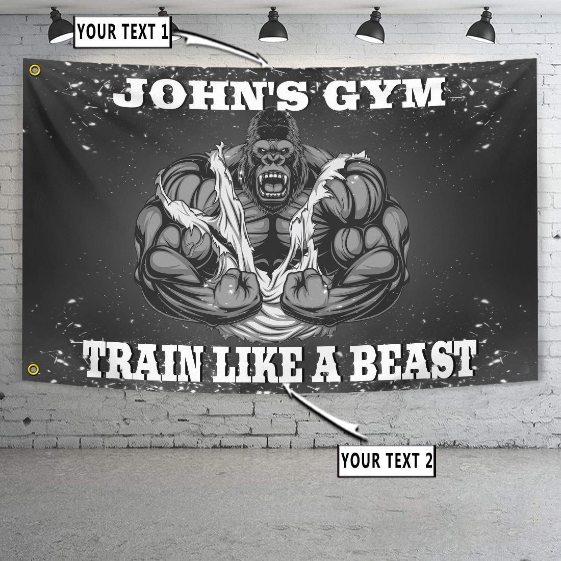 Muscle Gorilla Gym Flag for Home and Garage Gym - Customized