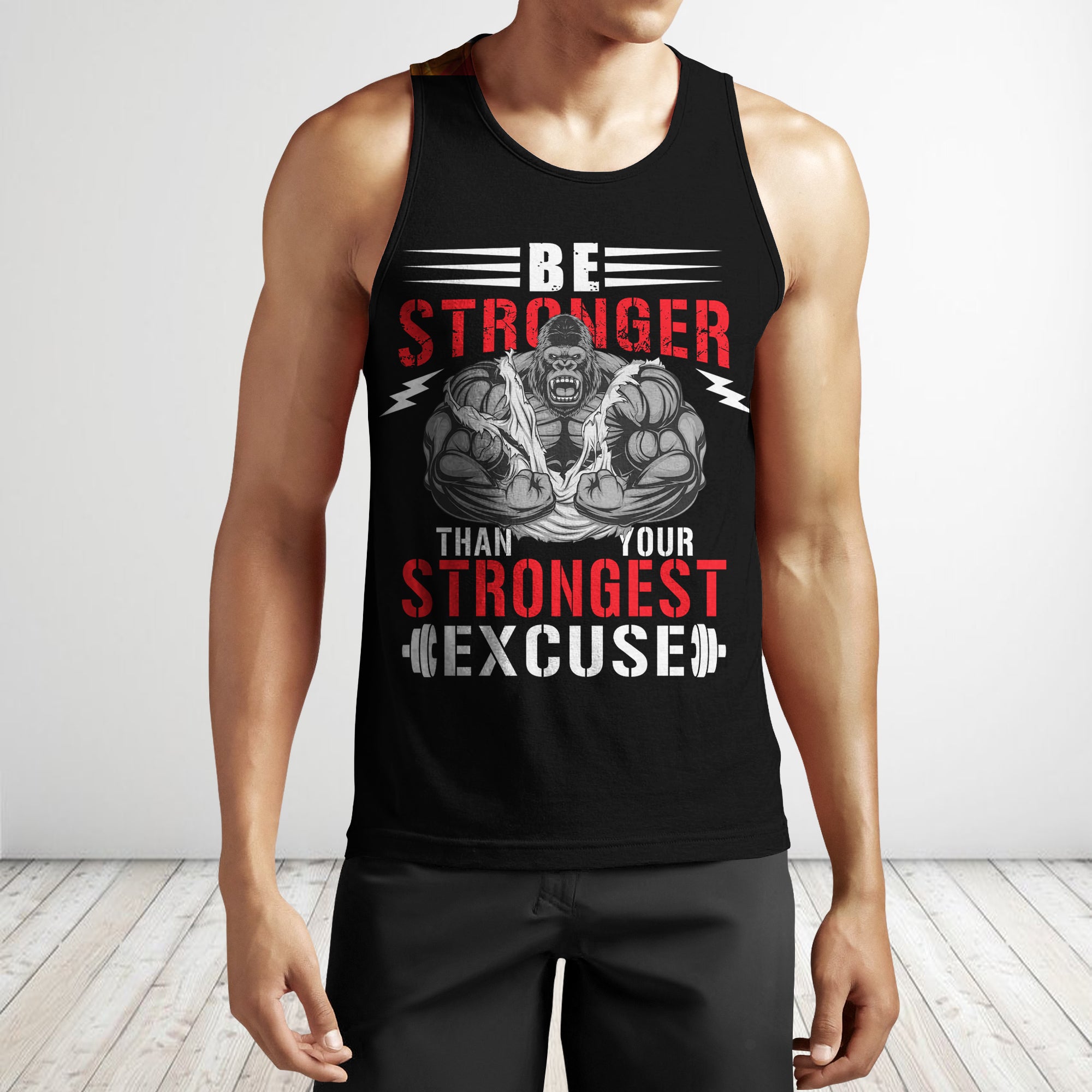 Men Gym Tank Tops Muscle Gorilla Motivational Shirts