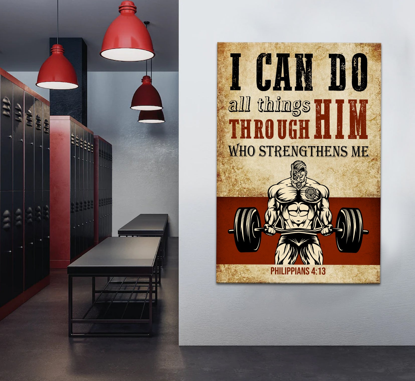 Home Gym Decor Canvas I Can Do All Things Through Christ 11243