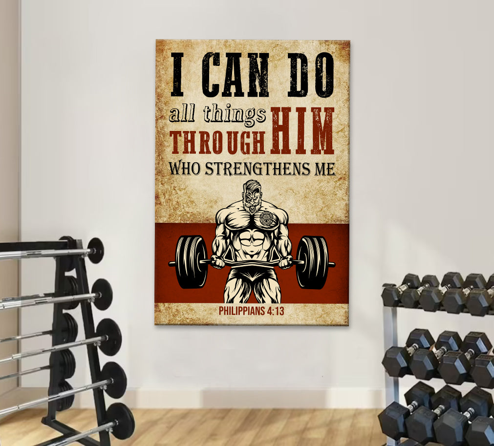 Home Gym Decor Canvas I Can Do All Things Through Christ 11243