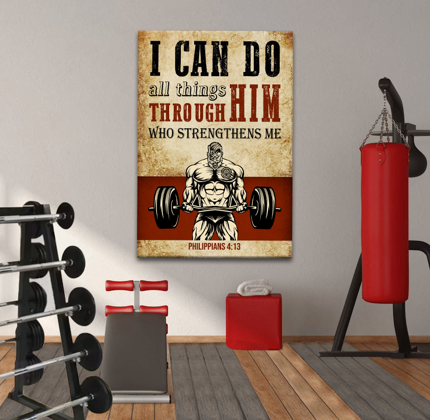 Home Gym Decor Canvas I Can Do All Things Through Christ