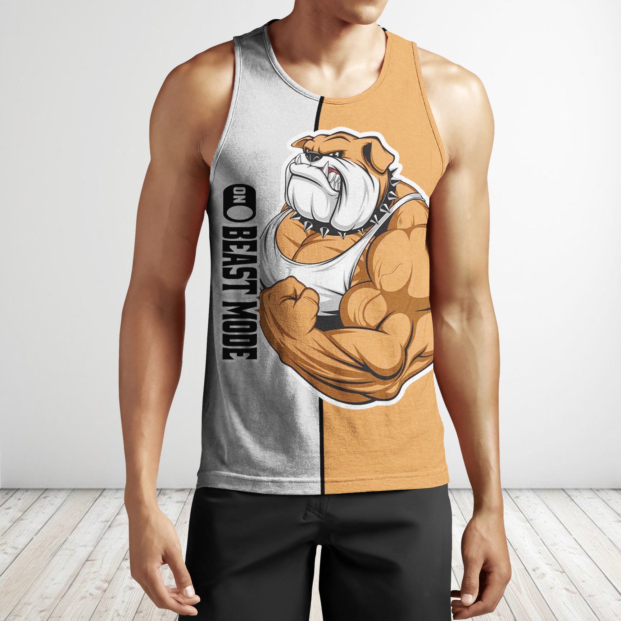 Men Gym Tank Tops Motivational Shirts Pitbull Beast Mode On