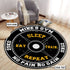 Personalized Home Gym Decor Eat Sleep Train Repeat Weight Plate Round Rug, Carpet