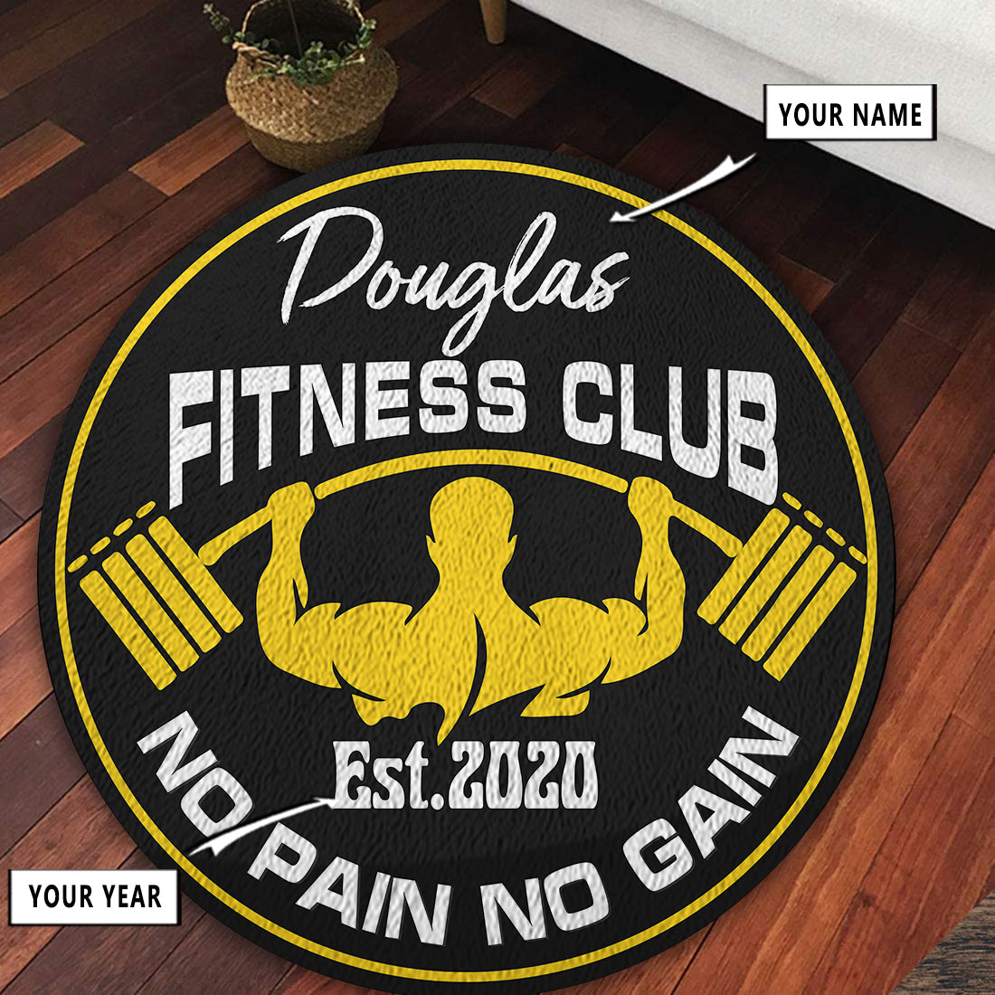 Personalized Gym Rug Fitness Home Gym Decor Gift 10970