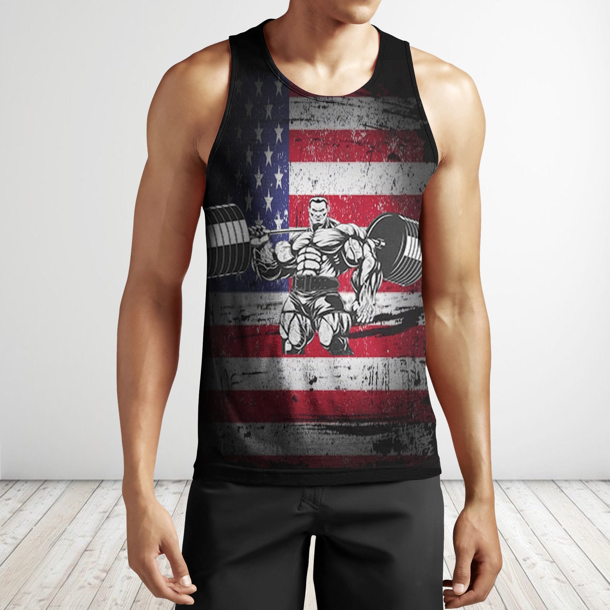 Men Gym Tank Tops Muscle Man American Motivational Shirts