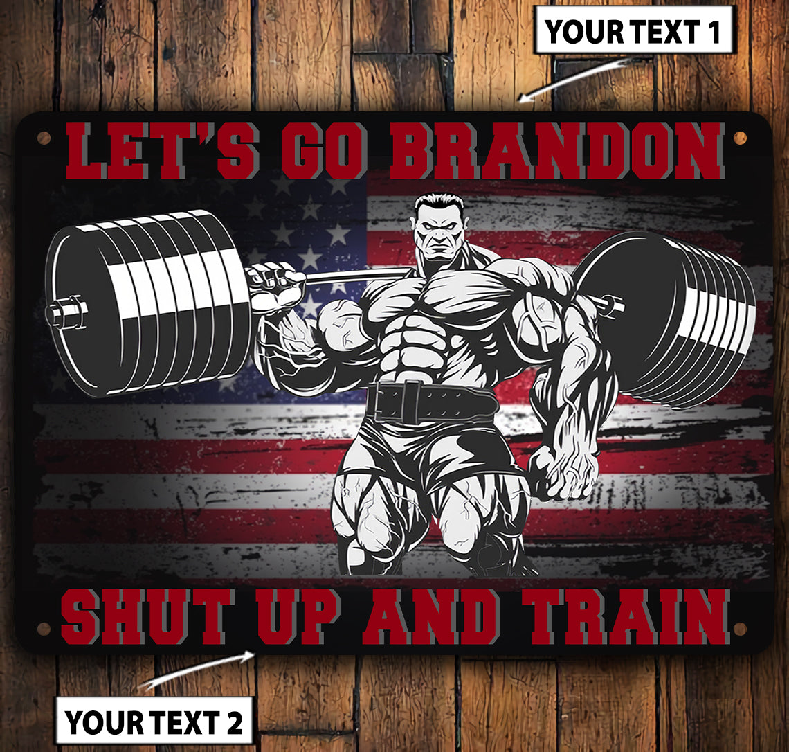 Gym Custom Metal Sign Home Gym Decor Muscle Man American Flag Gym Gift