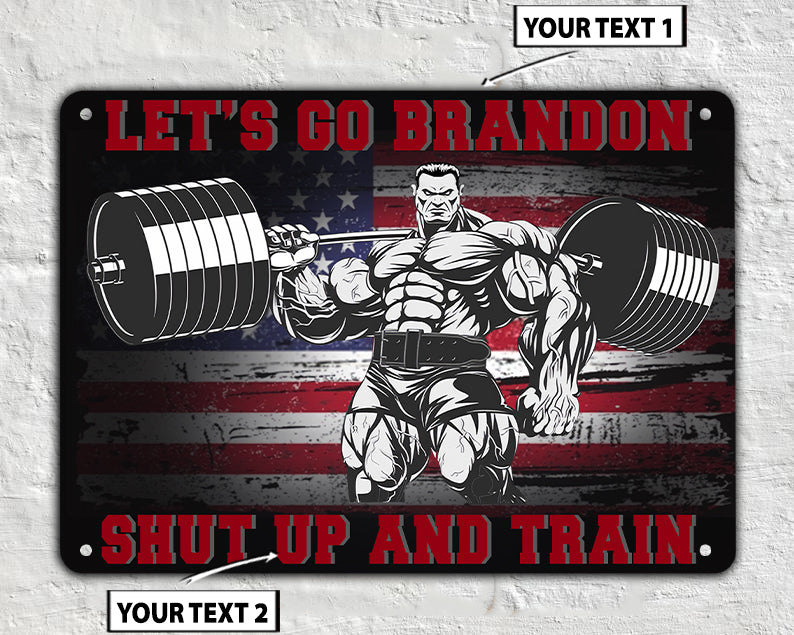 Gym Custom Metal Sign Home Gym Decor Muscle Man American Flag Gym Gift