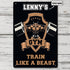 Personalized Gym Metal Sign Train Like A Beast Home Gym Decor