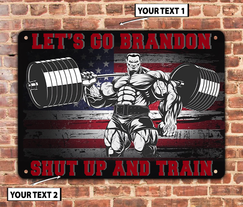 Gym Custom Metal Sign Home Gym Decor Muscle Man American Flag Gym Gift