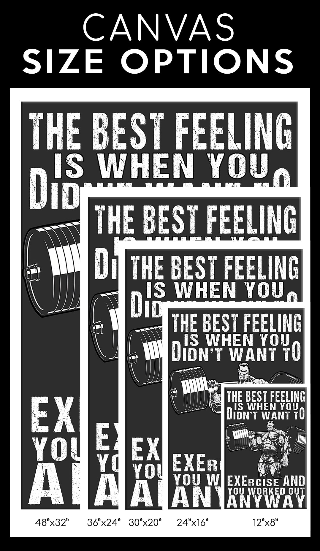 Motivational Quotes Gym Poster Canvas Home Gym Decor Weightlifting Gift