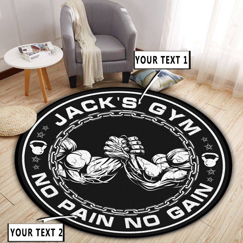 Personalized Home Gym Decor Motivational Quotes Round Rug, Carpet