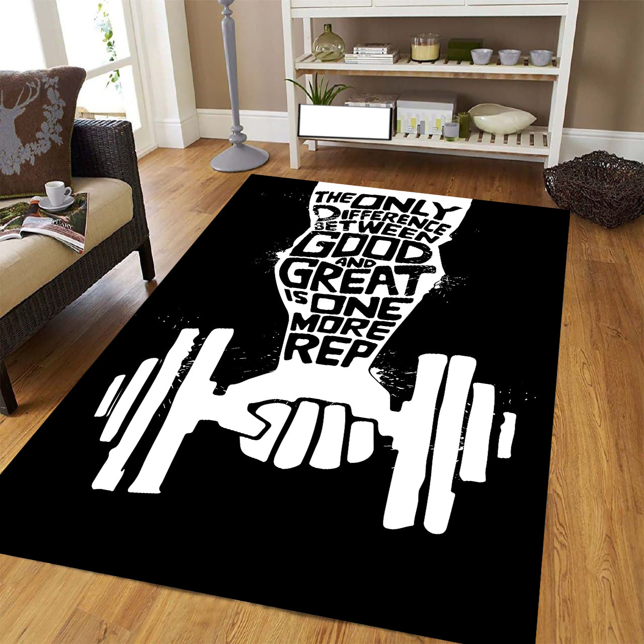 Home Gym Decor Rug Carpet Motivational Bodybuilding Gift