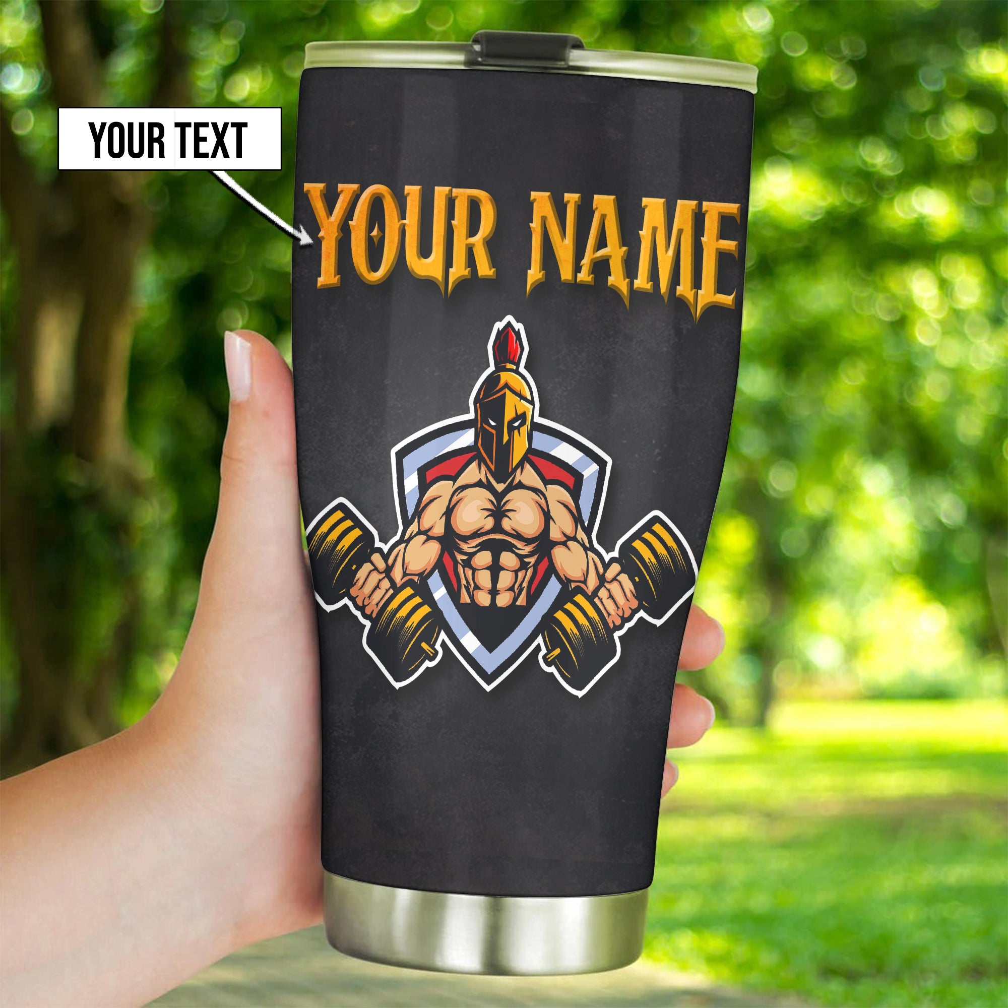 Personalized Gym Tumbler Spartan Warrior Gym Gift 11022