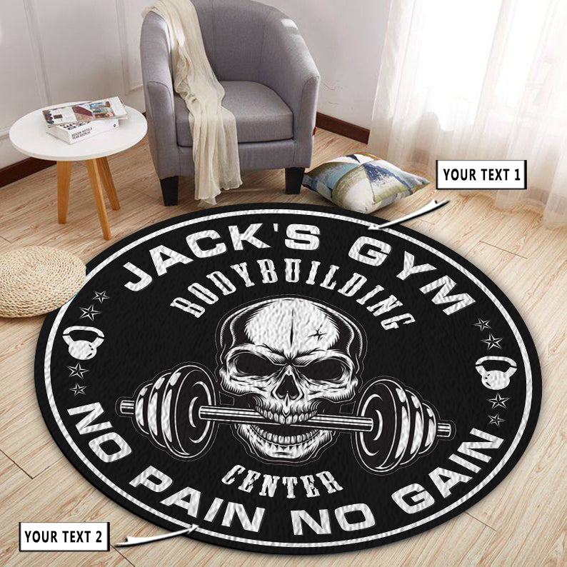Personalized Home Gym Decor Motivational Quotes Round Rug, Carpet