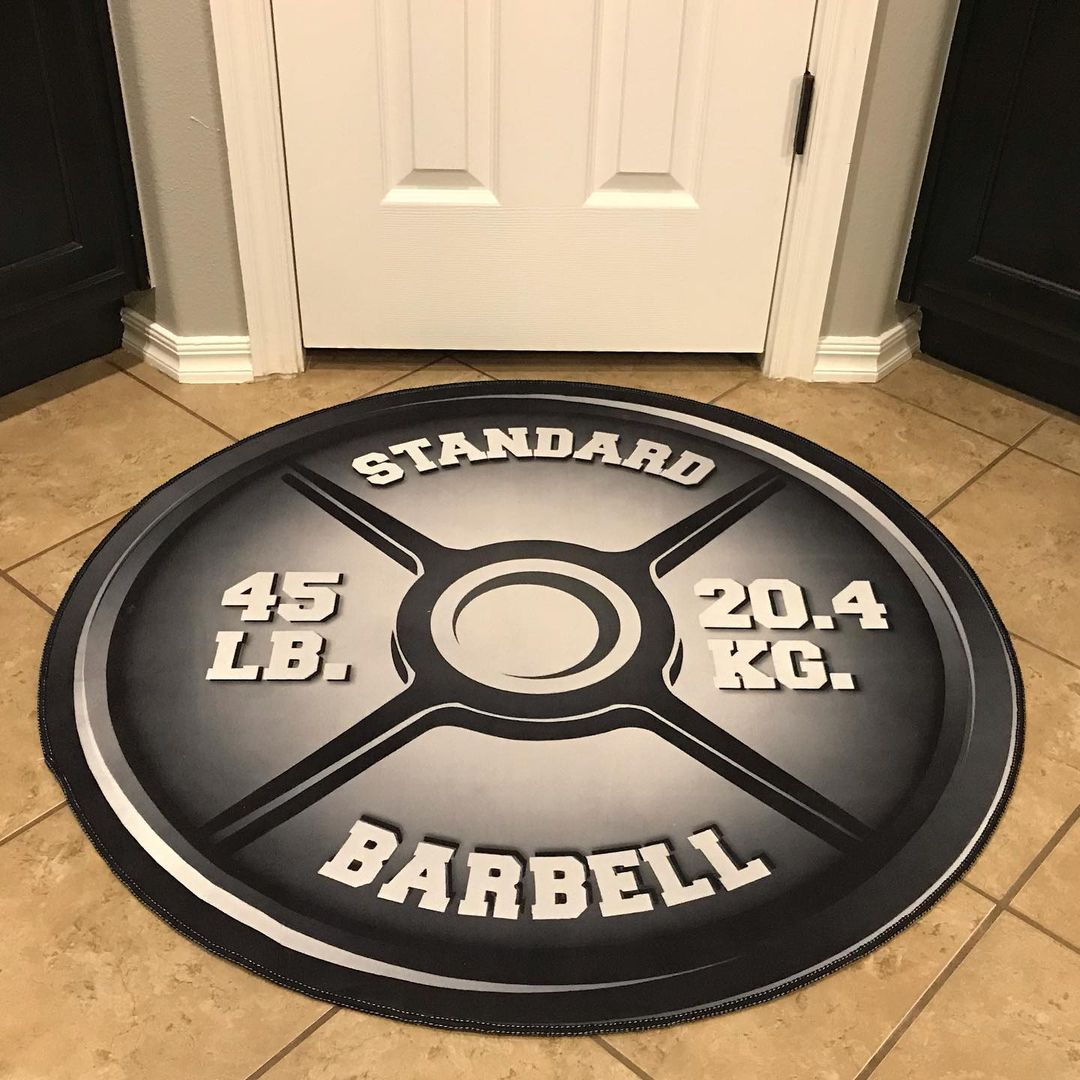 Personalized Gym Round Rug Carpet Home Gym Decor Barbell Bodybuilding gift
