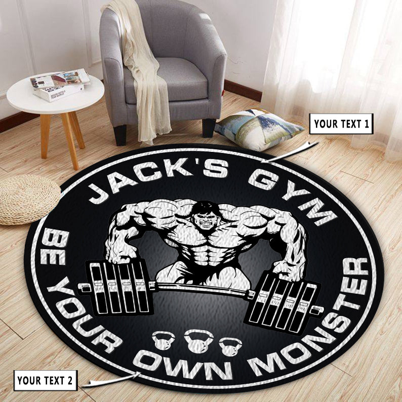 Personalized Bodybuilding Home Gym Decor Hulk Round Rug, Carpet