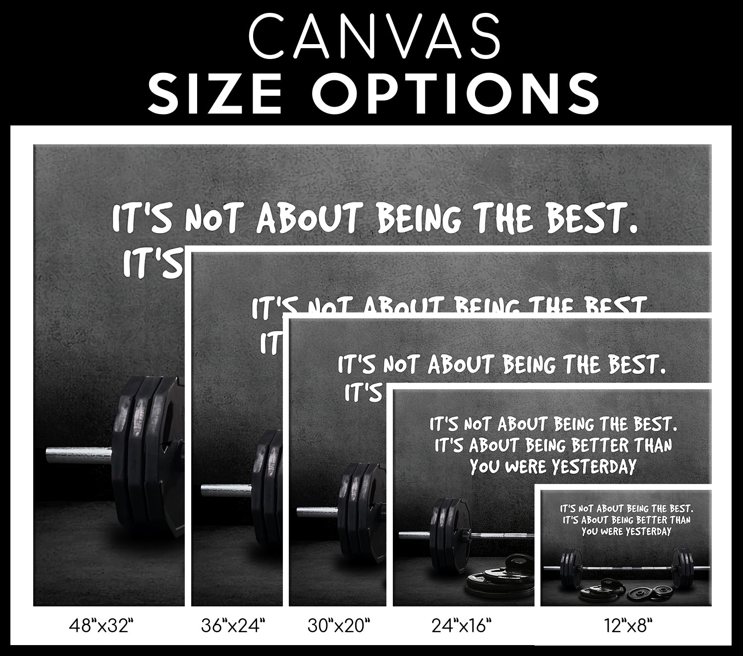 Motivational Quotes Gym Poster Canvas Home Gym Decor Weightlifting Gift