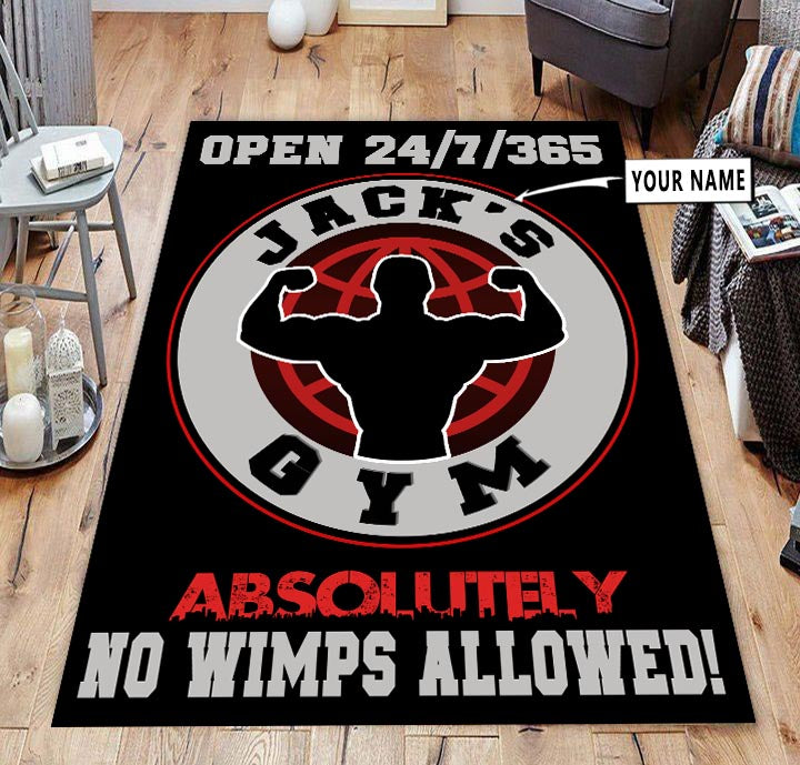 Personalized Gym Rug Home Gym Decor Bodybuilding Gift