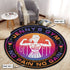 Personalized Womens Fitness Home Gym Decor Motivational Quotes Round Rug, Carpet