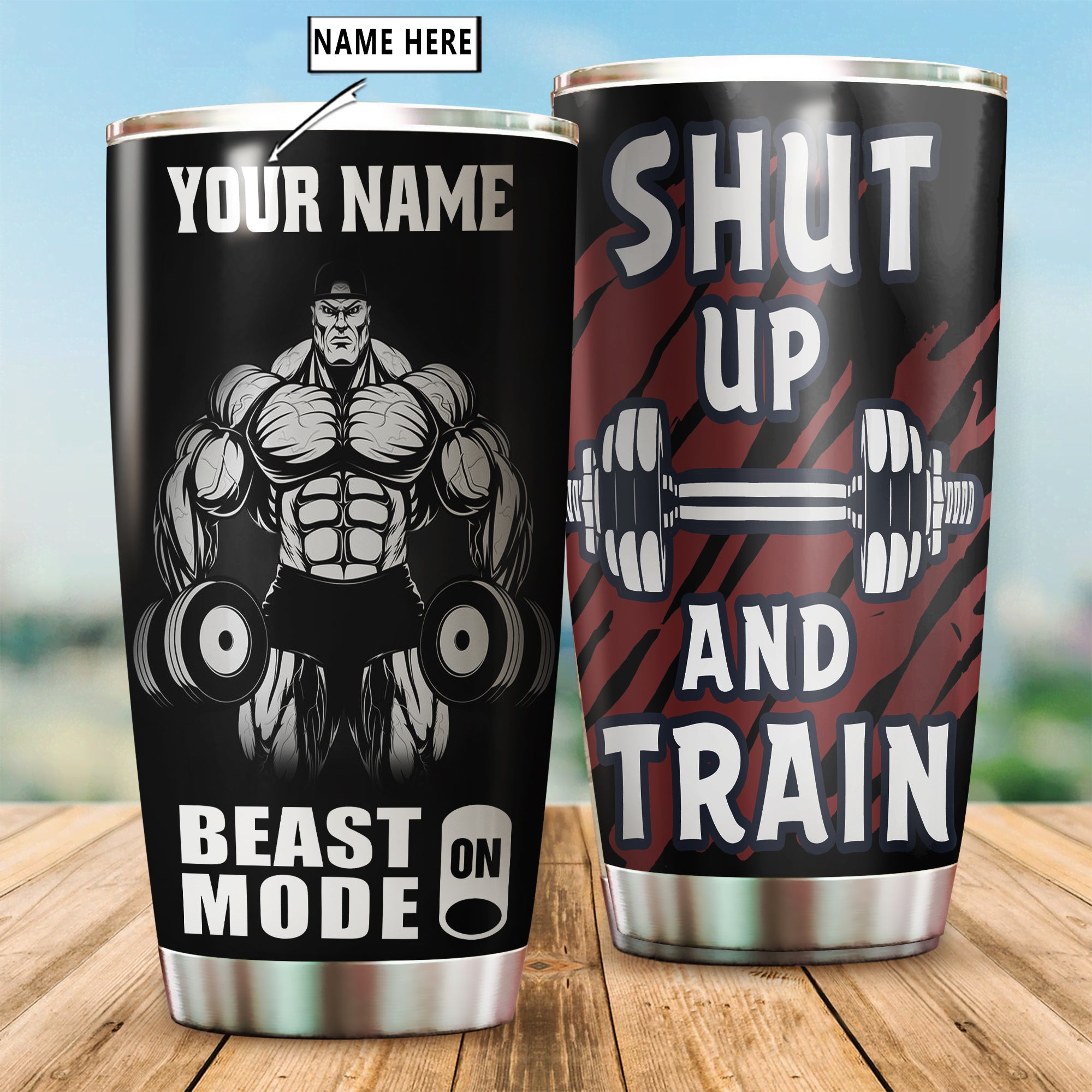 Gym Tumbler Beast Mode On Motivational Workout Sayings Fitness
