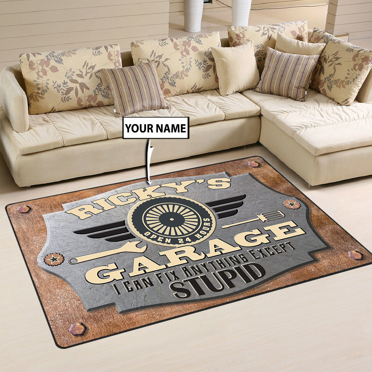 Personalized Garage Auto Shop Decor Rug, Carpet – Style My Pride