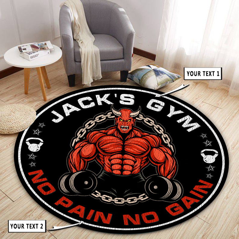 Personalized Home Gym Decor Motivational Quotes Round Rug, Carpet